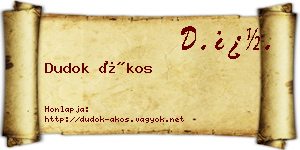 Dudok Ákos névjegykártya